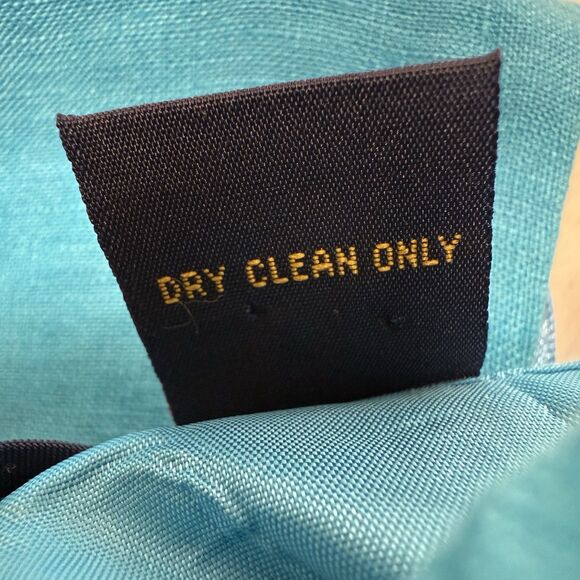 Ecologie Pants Cropped Women's Size 10 Blue 100% Linen Embroidered - Picture 4 of 9